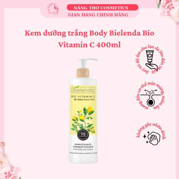 Kem dưỡng trắng Body Bielenda Bio Vitamin C 400ml