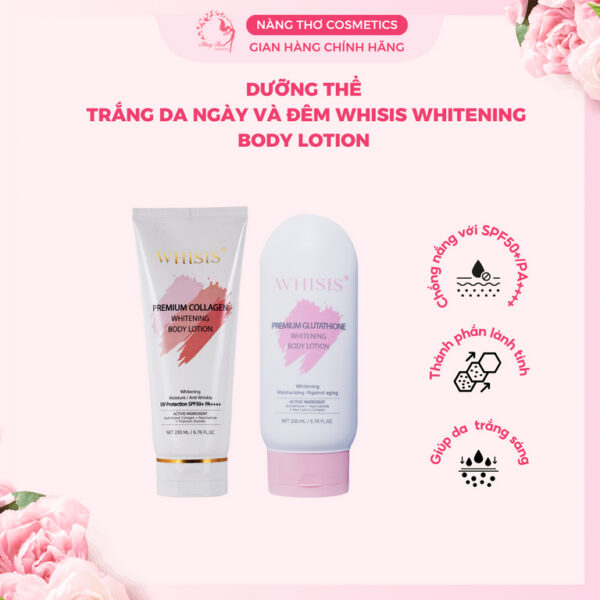 Dưỡng Thể Trắng Da Ngày & Đêm Whisis Premium Whitening Body Lotion 200ml / 200ml
