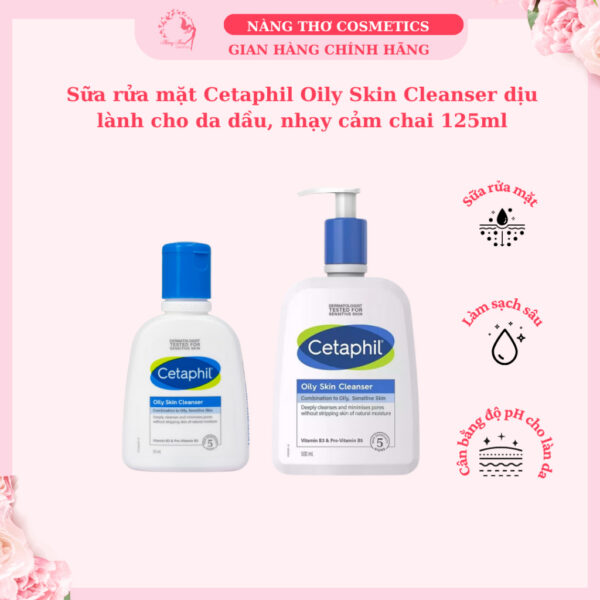 Sữa rửa mặt Cetaphil Oily Skin Cleanser dịu lành cho da dầu, nhạy cảm