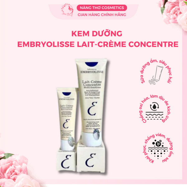 Kem dưỡng ẩm Embryolisse giúp phục hồi da Lait Crème Concentré Tuýp 30ml - 75ml