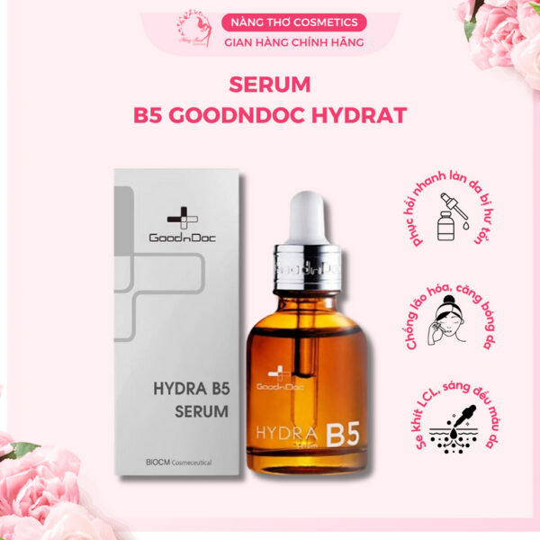 Serum B5 GoodnDoc Hydra Dưỡng Ẩm Phục Hồi Làm Trắng Sáng Da, Mờ Thâm Sạm Nám, Cấp Nước Chống Lão Hóa Da 30ml