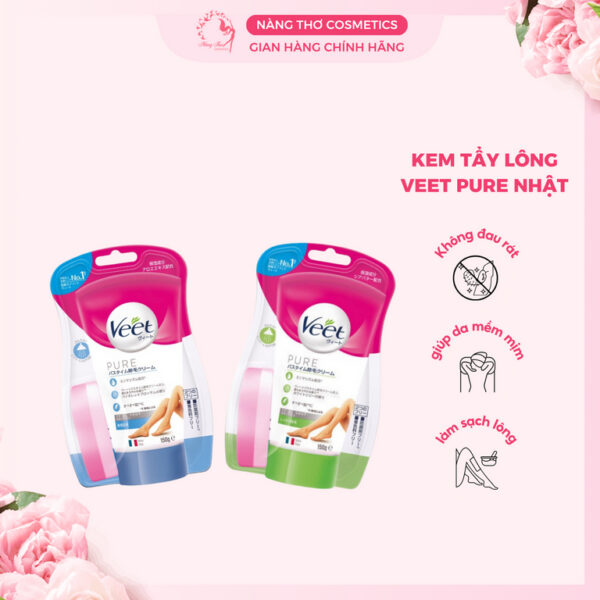 Kem Tẩy Lông Veet Nhật Bản 150g [Tặng Kèm Bông Mút]