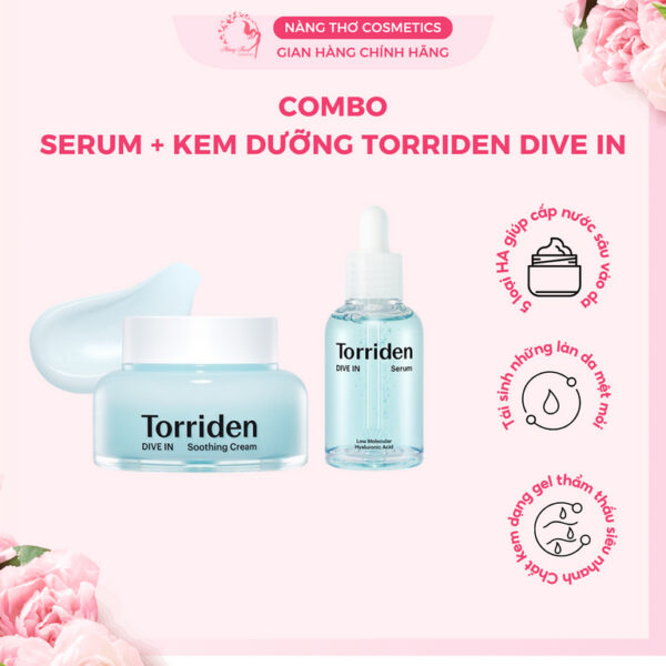 COMBO TORRIDEN DIVE IN cấp ẩm - Serum Torriden 50ml + Kem dưỡng Torriden 100mL