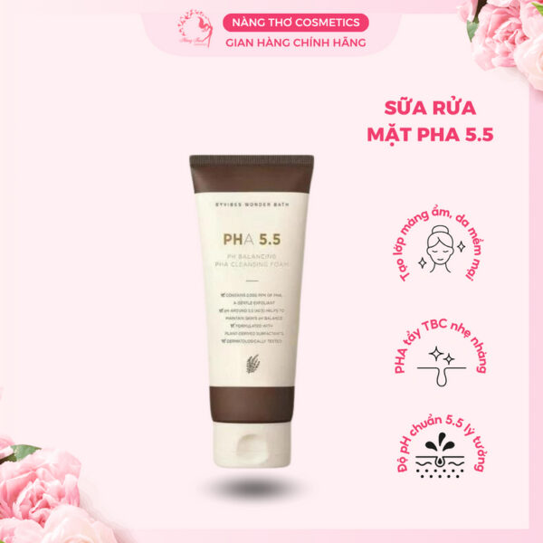 Sữa Rửa Mặt Byvibes Wonder Bath PHA 5.5 PH Balancing PHA Cleansing Foam 130ml