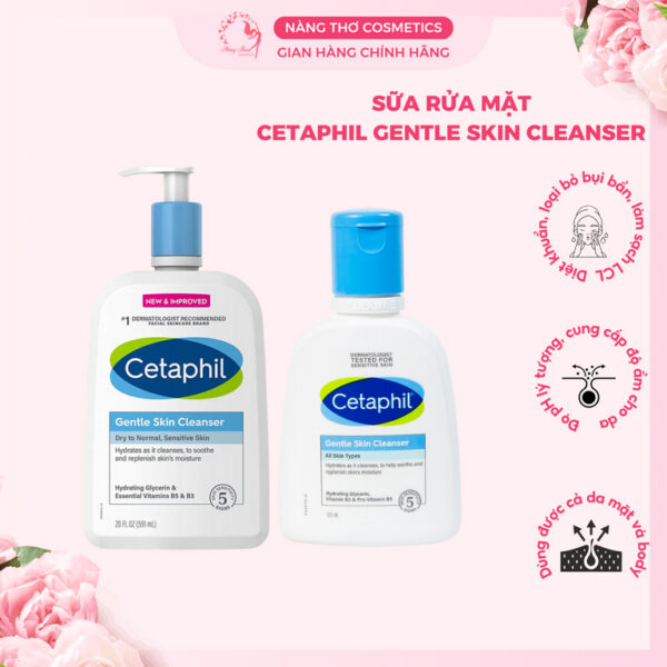 Sữa rửa mặt dịu lành cho da nhạy cảm CETAPHIL GENTLE SKIN CLEANSER 125ML - 500ML