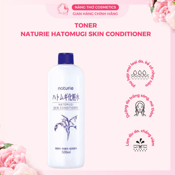 Nước hoa hồng Hatomugi ý dĩ Naturie Skin Conditioner Lotion 500ml