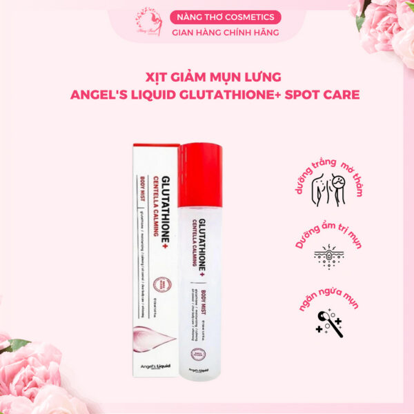Xịt Giảm Mụn Lưng Sáng Da Angel's Liquid Glutathione Plus Centella Calming Body Mist - 150ml