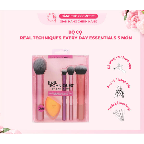 Set Cọ Real Techniques Everyday Essentials 5 món
