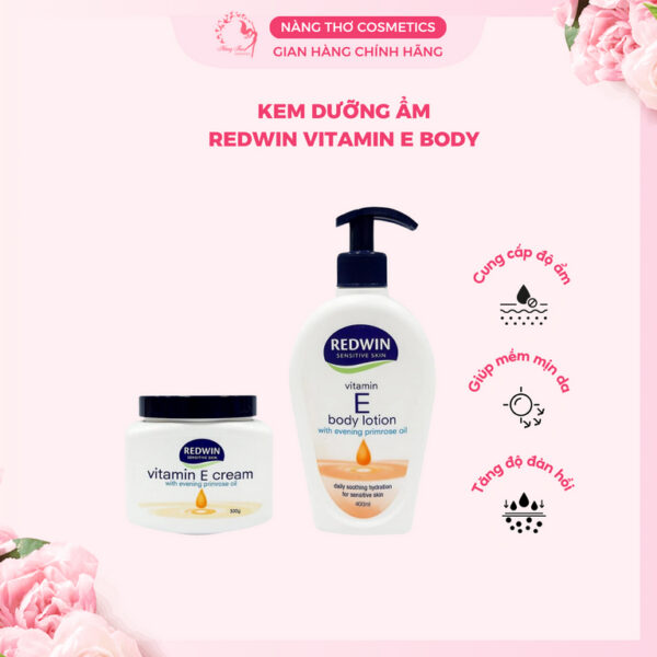 Kem & lotion Dưỡng Ẩm Redwin Vitamin E Cream úc 300g/400g