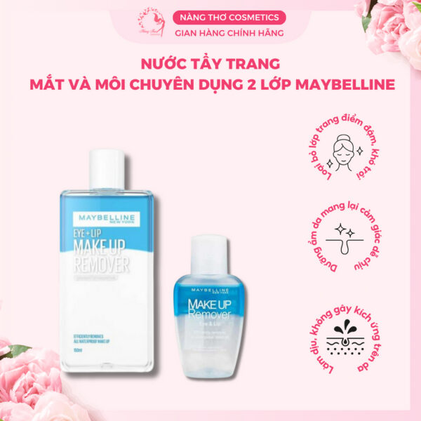 Nước tẩy trang mắt và môi Maybelline New York Eye & Lip Makeup Remover 40ml, 150ml