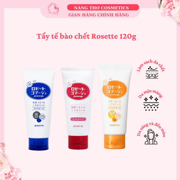 Tẩy tế bào chết Rosette Peeling Gel Làm sạch da & cấp ẩm Nhật Bản 120g