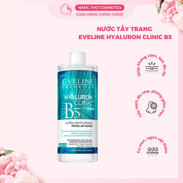 Tẩy trang Eveline Hyaluron Clinic B5 – 500ml