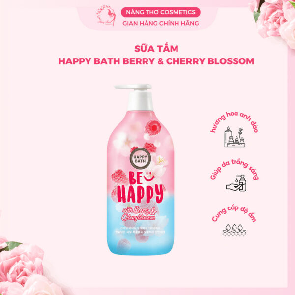 Sữa tắm Happy Bath Be Happy With Berry & Cherry Blossom  900ml