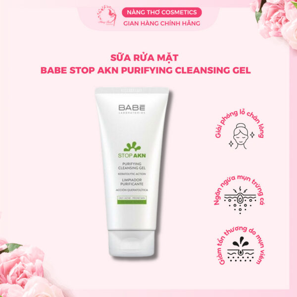 Sữa Rửa Mặt Babe Stop Akn Purifying Cleansing Gel 200ml Cho Da Mụn