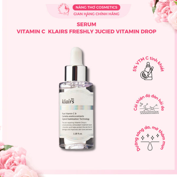 Tinh Chất serum Vitamin C Dear Klairs Freshly Juiced Vitamin Drop Mờ Thâm, dưỡng trắng sáng 35m