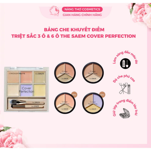 bảng Che Khuyết Điểm Triệt Sắc 3 Ô & 6 ô The Saem Cover Perfection