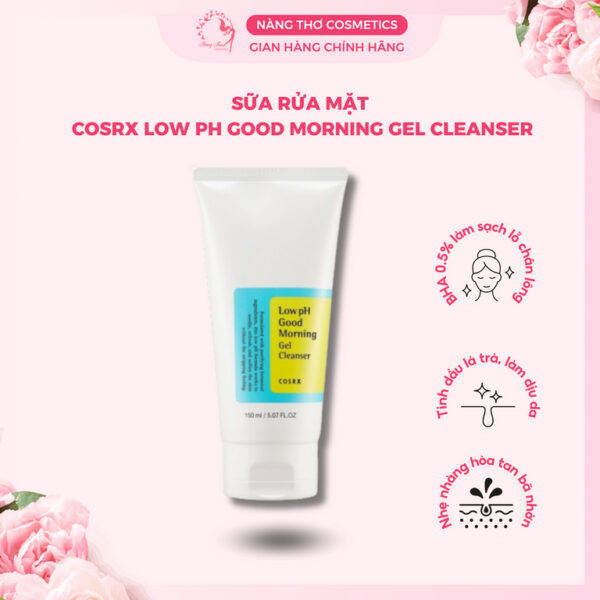 Sữa Rửa Mặt Cosrx Low PH Good Morning Gel Cleanser Dạng Gel Chiết Từ Dầu Cây Trà 150ml