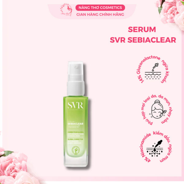 Serum giảm mụn SVR Sebiaclear 4% NIACINAMIDE và 14% Tinh Chất Dưỡng 30ml