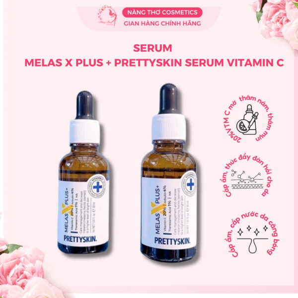 Tinh chất dưỡng trắng mờ thâm nám Prettyskin Melas X Plus 30ml