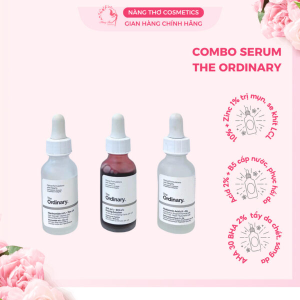 Serum The Ordinary Niacinamide 10% + Zinc 1%, Hyaluronic Acid 2% + B5, AHA 30% + BHA 2% Peeling