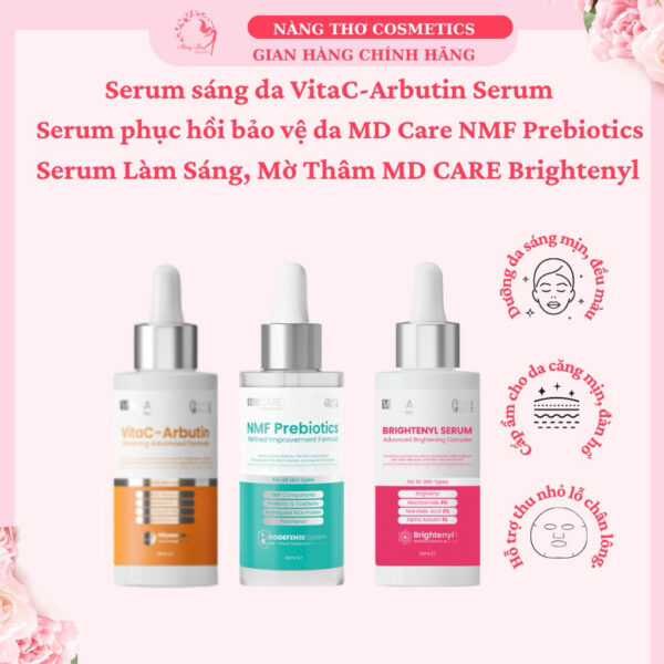 Tinh chất MD Care VitaC Arbutin Whitening Advanced Formula 30ml/Serum phục hồi bảo vệ daMD Care NMF Prebiotics 30ml