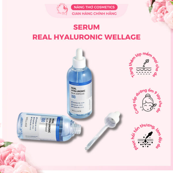 Tinh Chất Wellage Real Hyaluronic Blue Ampoule 100 Cấp Ẩm, Dịu Da 75ml