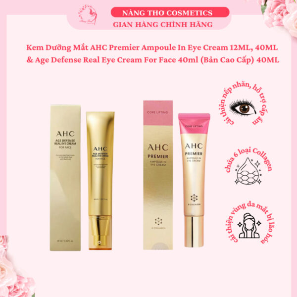 Kem Dưỡng Mắt AHC Premier Ampoule In Eye Cream 12ML, 40ML & Age Defense Real Eye Cream  For Face 40ml (Bản Cao Cấp) 40ML