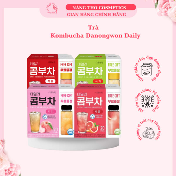 Trà Trái Cây Hỗ Trợ Giảm Cân, Đẹp Da, Chống Lão Hóa Danongwon Daily Kombucha Tea 20 gói