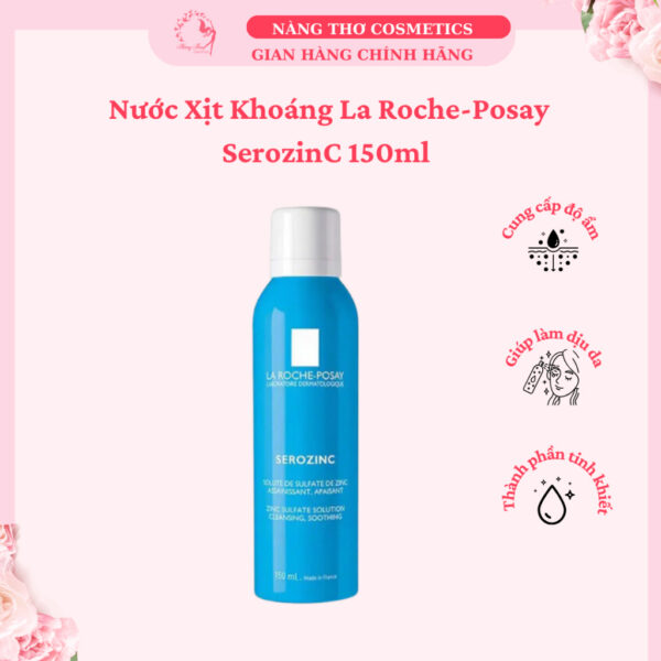 Xịt Khoáng La Roche-Posay Làm Sạch & Dịu Da Dầu Mụn 150ml Serozinc Zinc Sulfate Solution Cleansing, Soothing