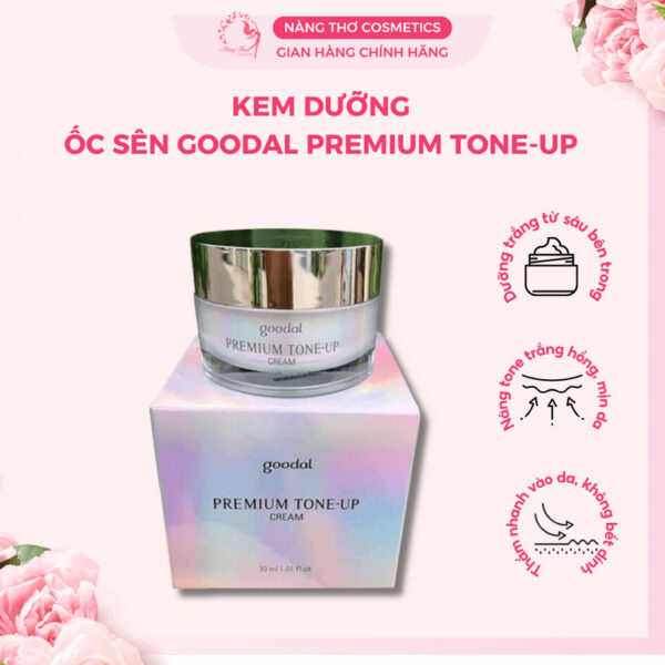 Kem Dưỡng Trắng Da Ốc Sên GOODAL Premium Snail Tone-Up Cream 30ml