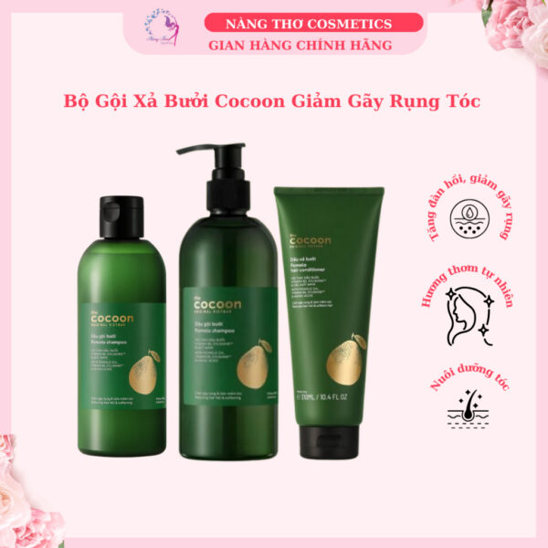 Dầu Gội Bưởi Pomelo Cocoon 310ml-510ml (Dạng Chai)+ Dầu Xả Bưởi Pomelo Cocoon 310ml (Dạng Tuýp)
