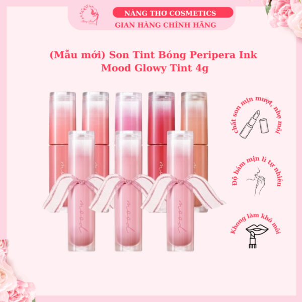 (Mẫu mới) Son Tint Bóng Peripera Ink Mood Glowy Tint 4g