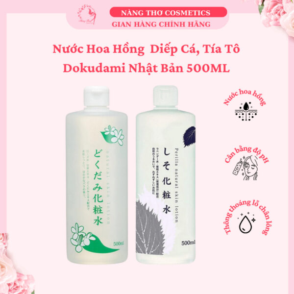Nước Hoa Hồng  Diếp Cá, Tía Tô  Dokudami Nhật Bản 500ML