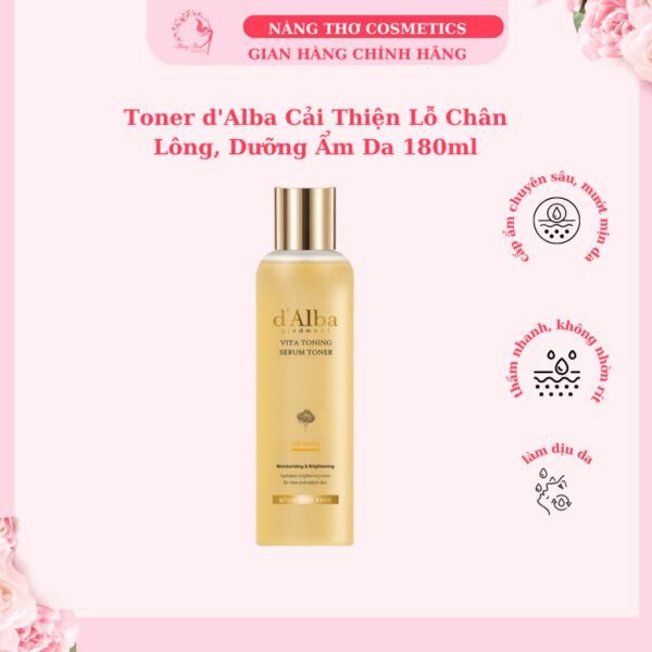 Nước Hoa Hồng Dưỡng Ẩm d'Alba White Truffle Serum Toner 180ml